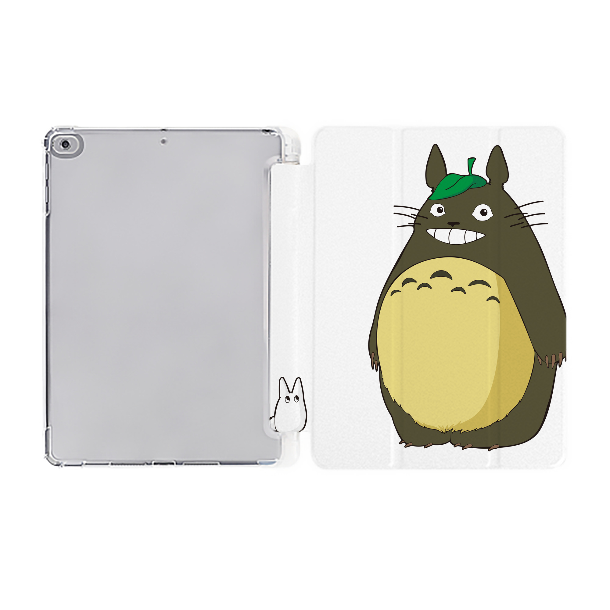 （画像用） となりのトトロ 草壁メイ 草壁サツキ My Neighbor Totoro Satsuki Kusakabe Mei Kusakabe IPad ケース ペン収納付き 三つ折りスタンド PUレザー×シリコン 対応機種9.5/10.5/10.9インチ